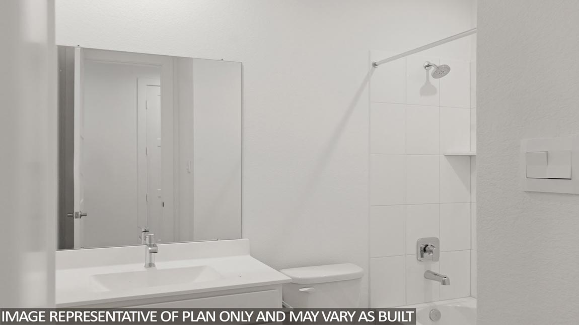 Secondary bathroom with single sink