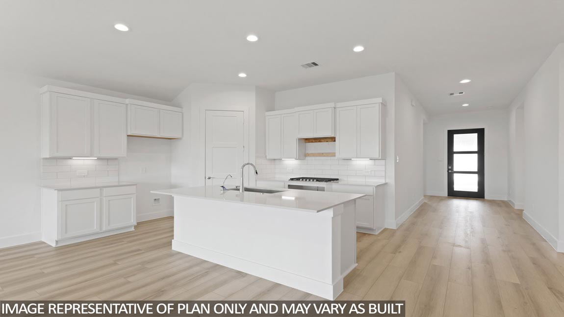 Open concept living, dining, and kitchen area