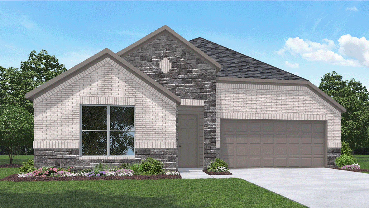 One story home with three car garage