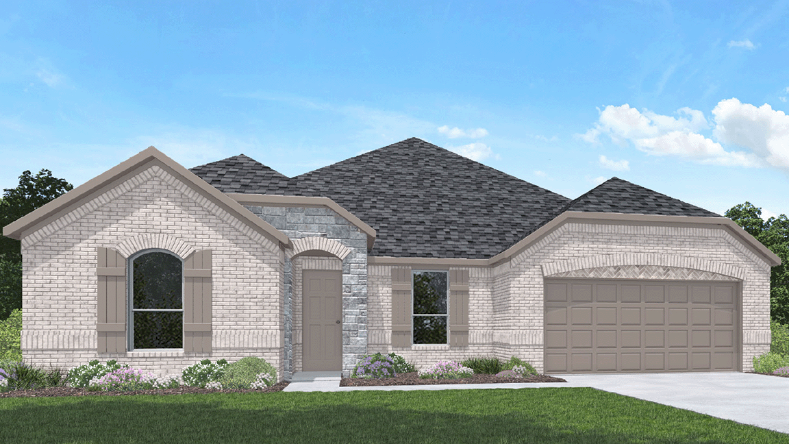 One story home with two car garage