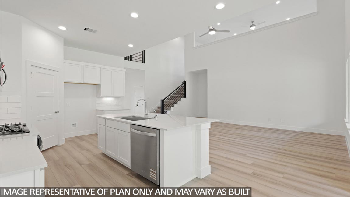 Open concept living, dining, and kitchen area