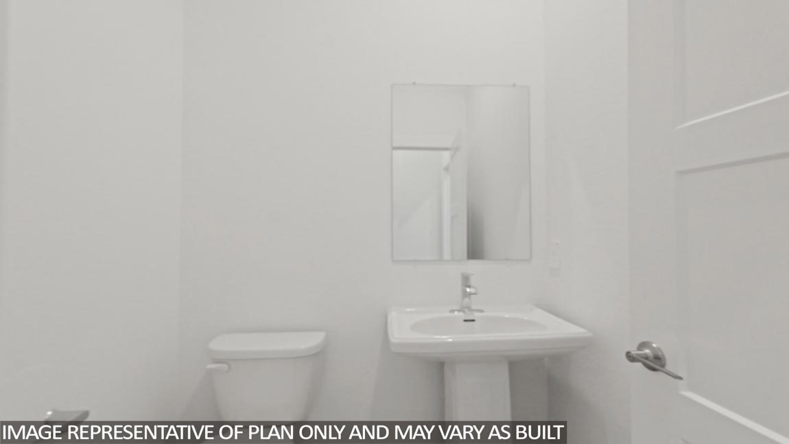 Powder bathroom with pedestal sink