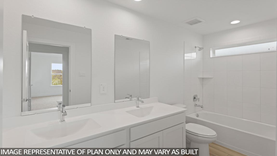 Secondary bathroom with double sinks