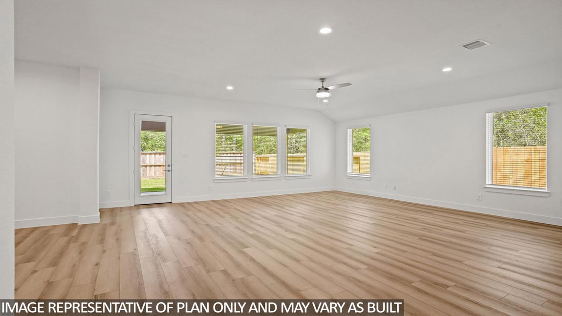 Open concept living, dining, and kitchen area