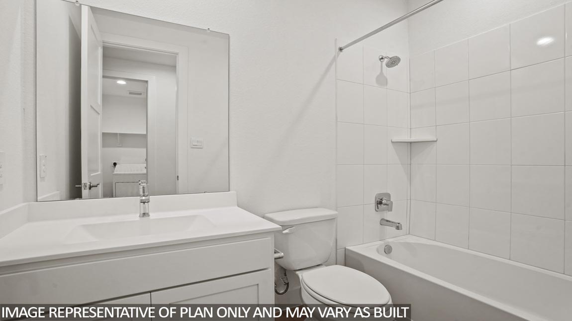 Secondary bathroom with single sink