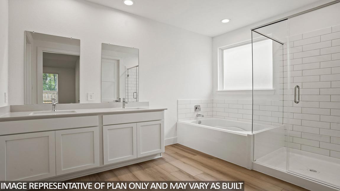 Primary bathroom with double sinks