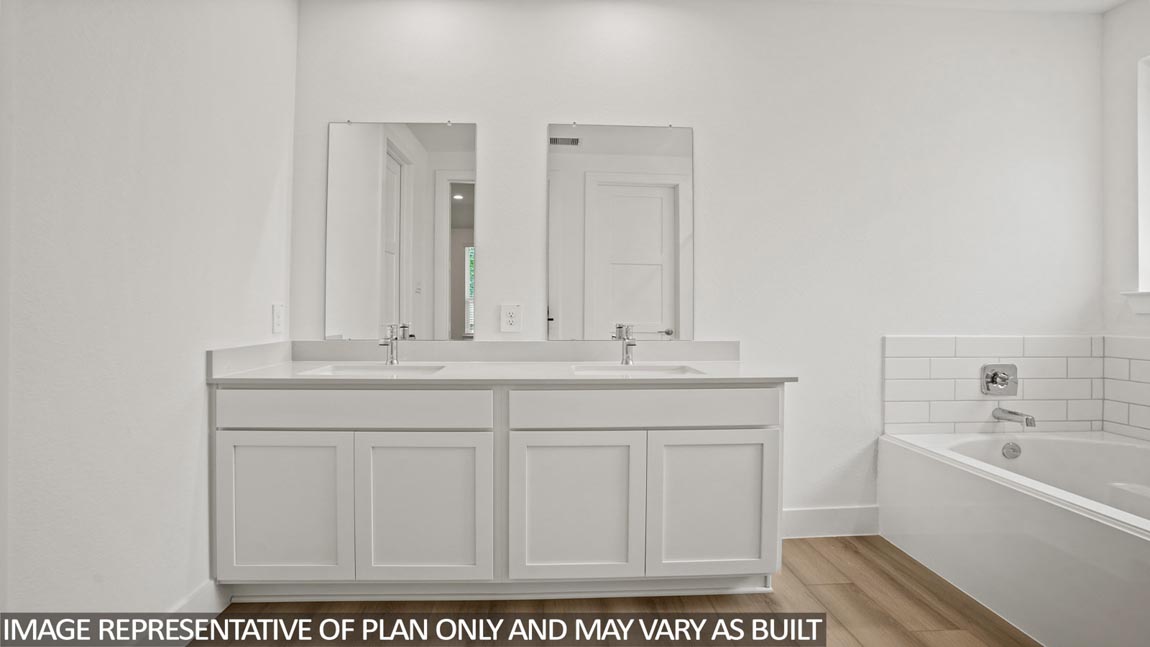 Primary bathroom with double sinks