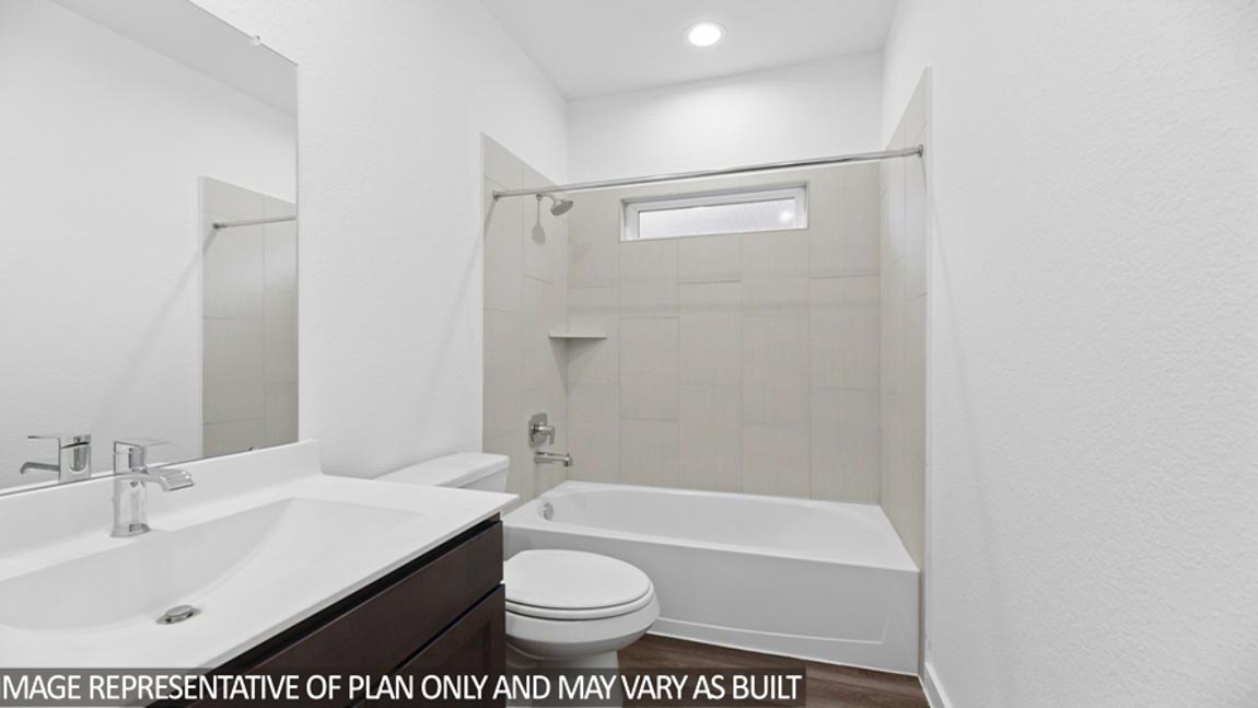 Secondary bathroom with single sink