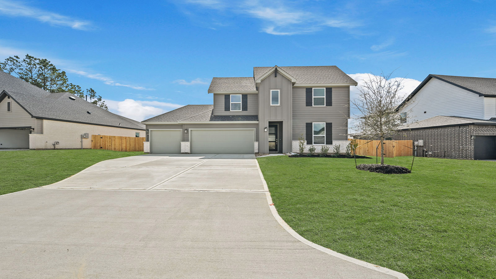 Two story home with two car garage