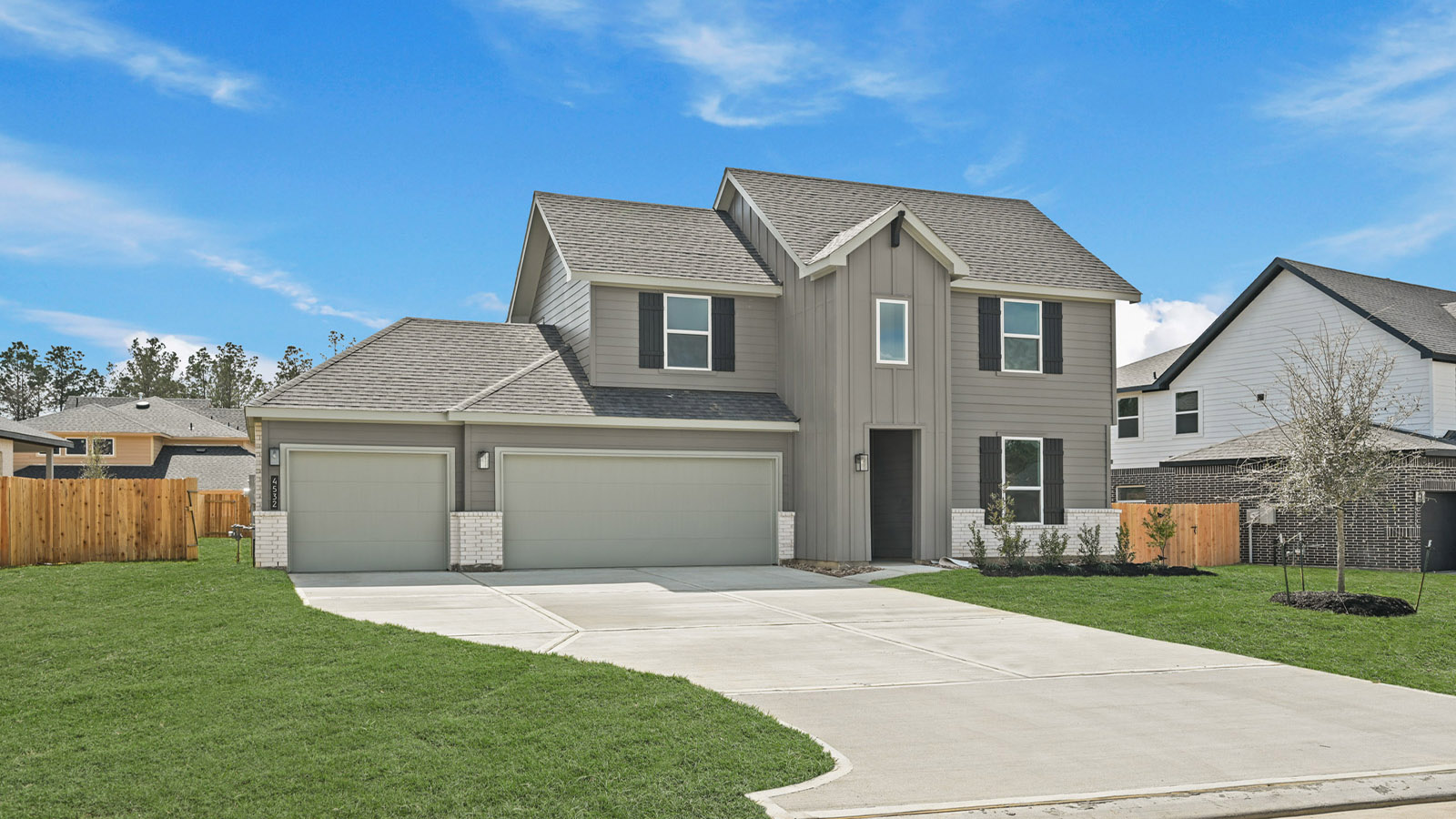 Two story home with two car garage