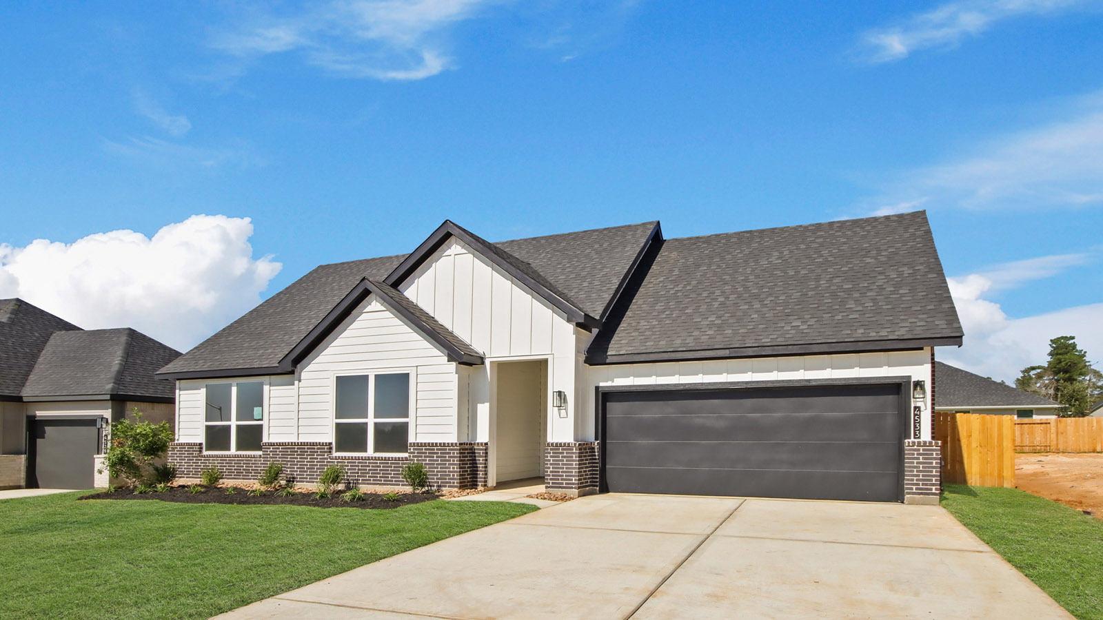 One story home with two car garage