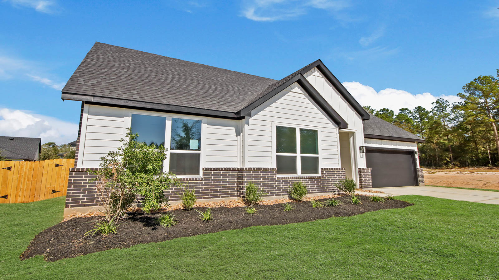 One story home with two car garage