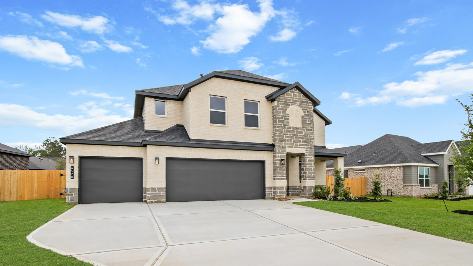 Two story home with two car garage