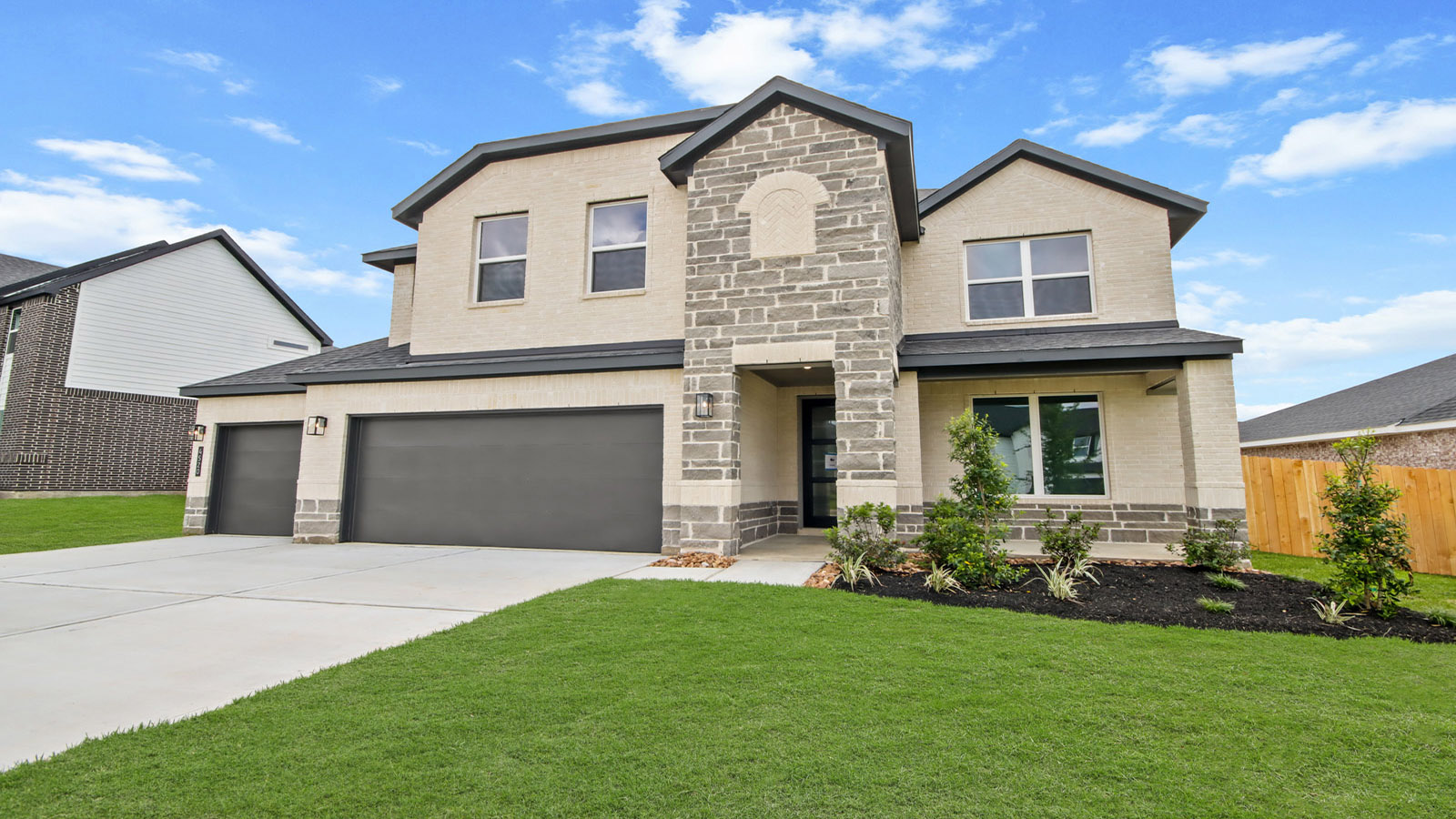 Two story home with two car garage
