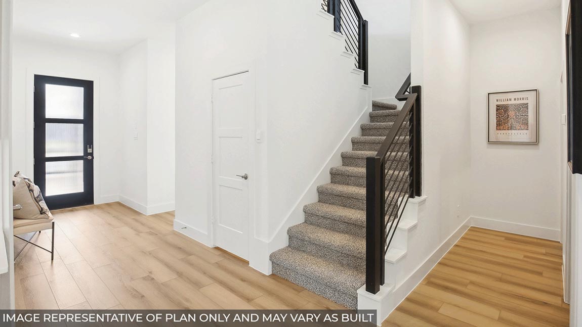 Entry hallway with vinyl flooring