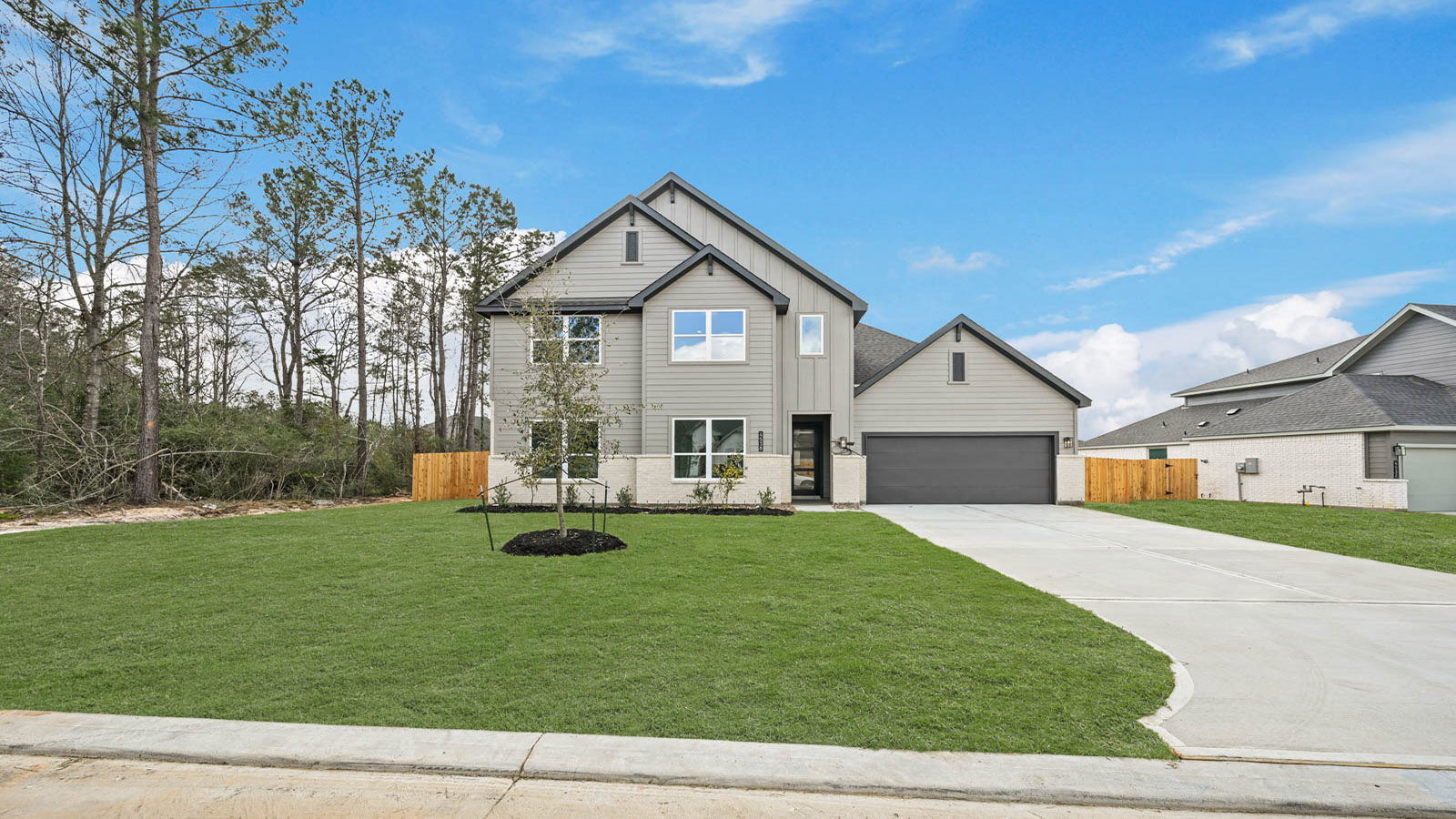 Two story home with two car garage