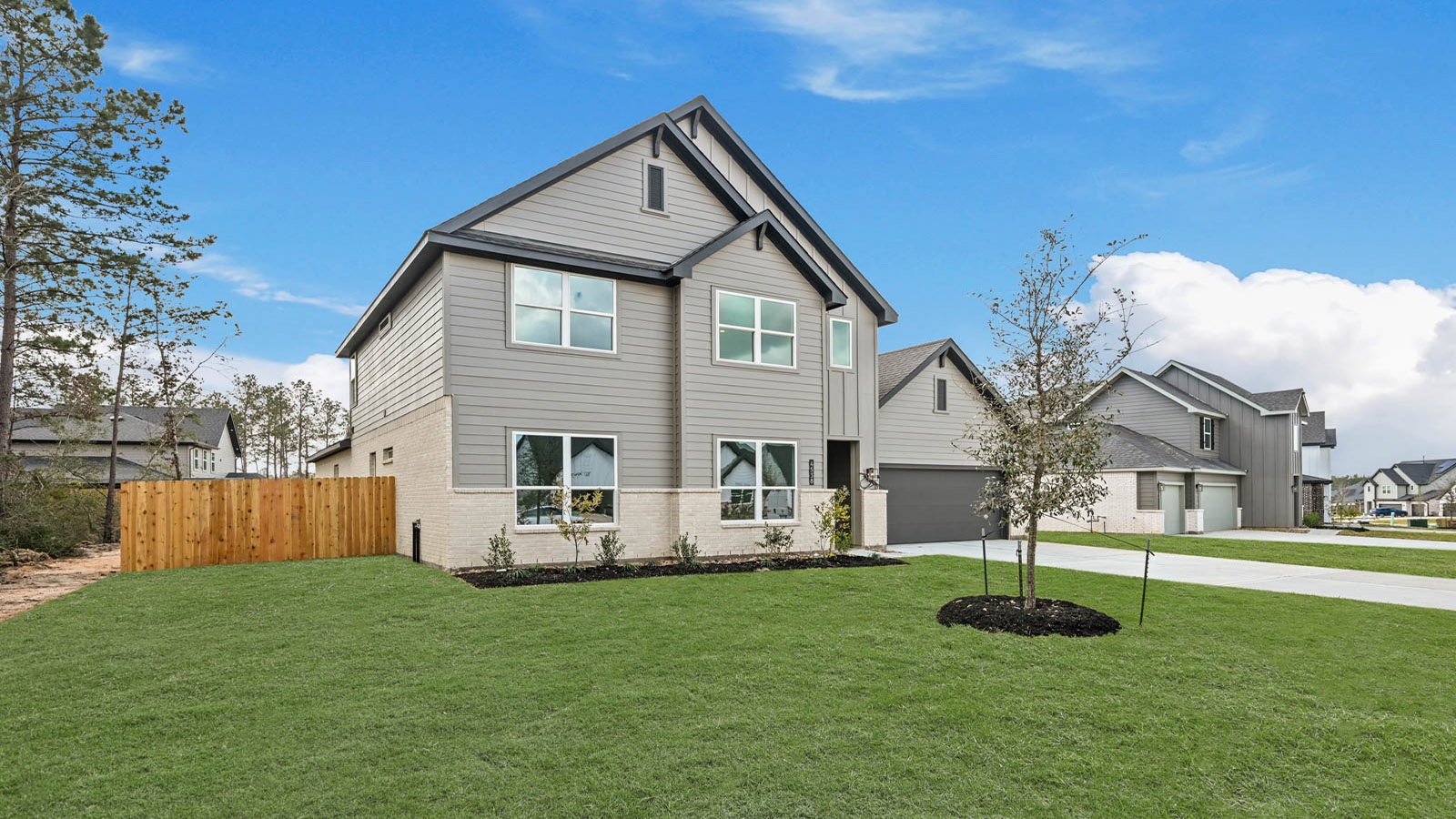Two story home with two car garage
