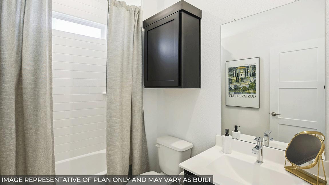 Secondary bathroom with single sink