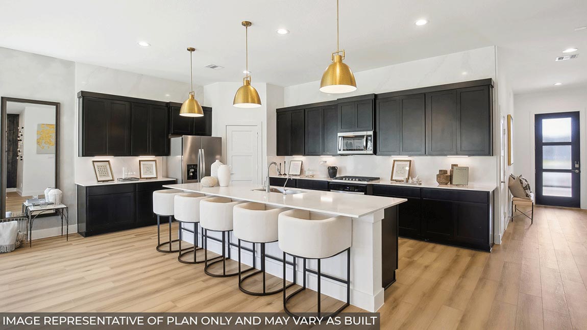 L shaped kitchen with oversized island