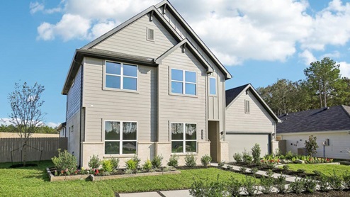 Two story house with two car garage
