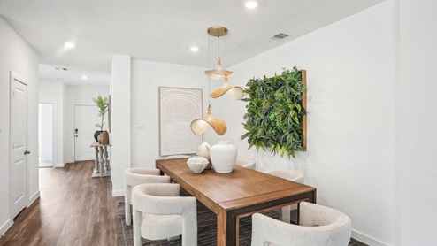 Dining room with vinyl flooring