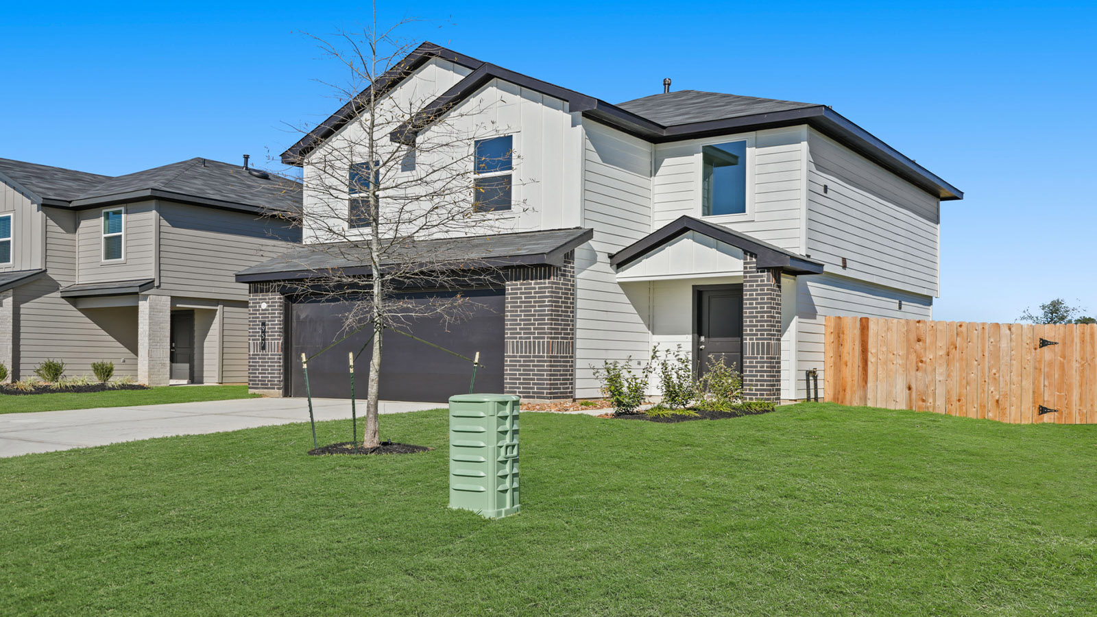 Two story home with two car garage