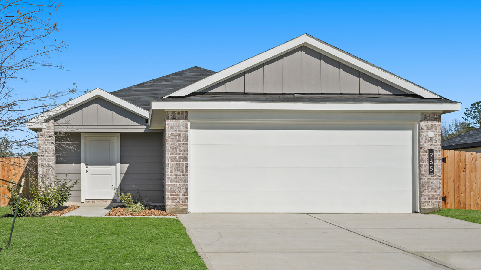 One story home with two car garage