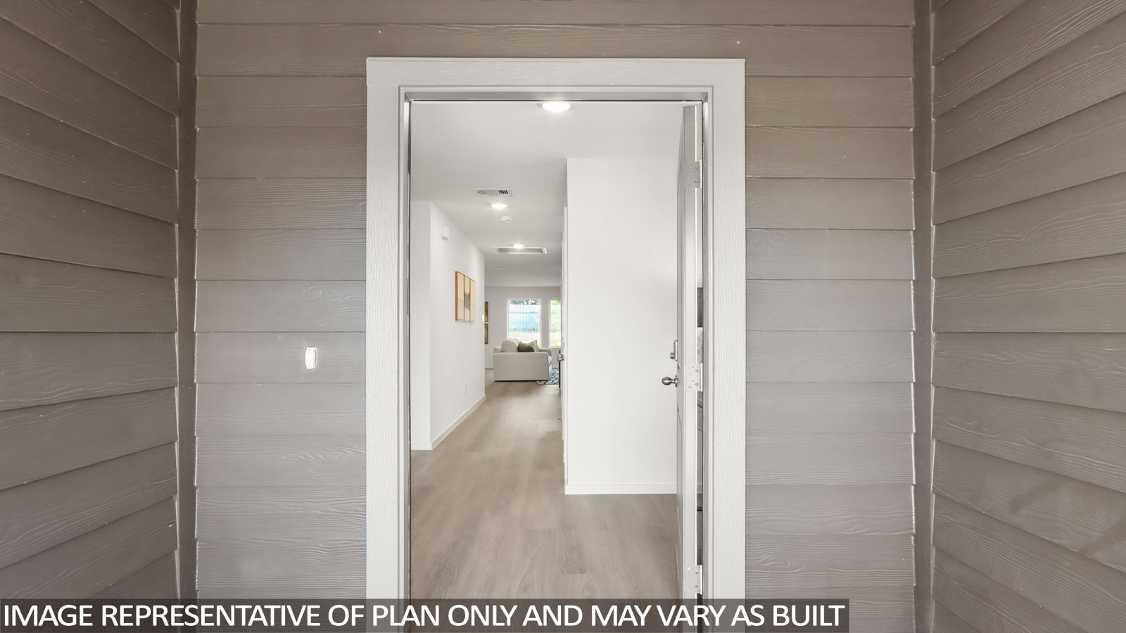 Entry hallway with vinyl flooring