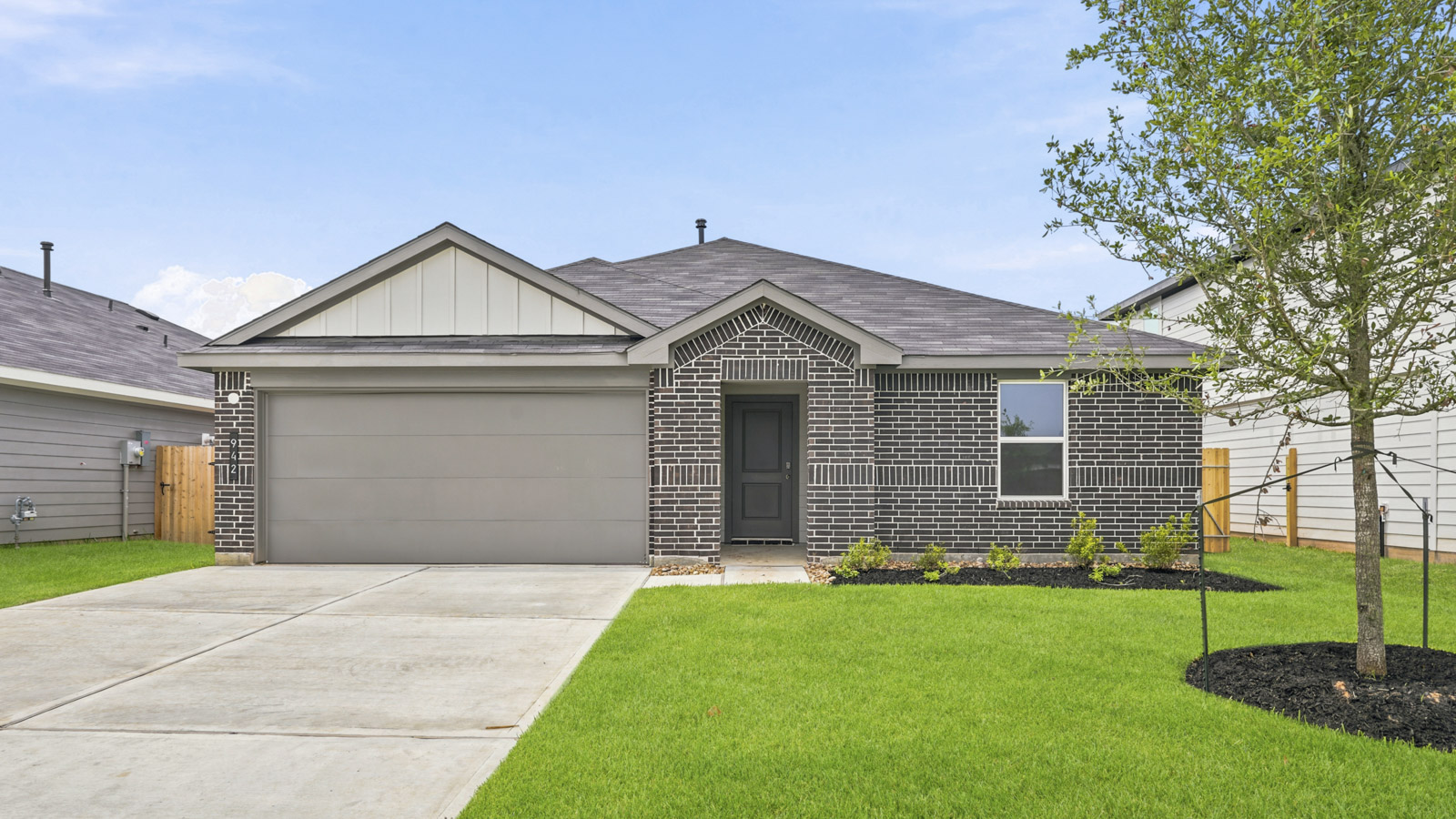 One story home with two car garage