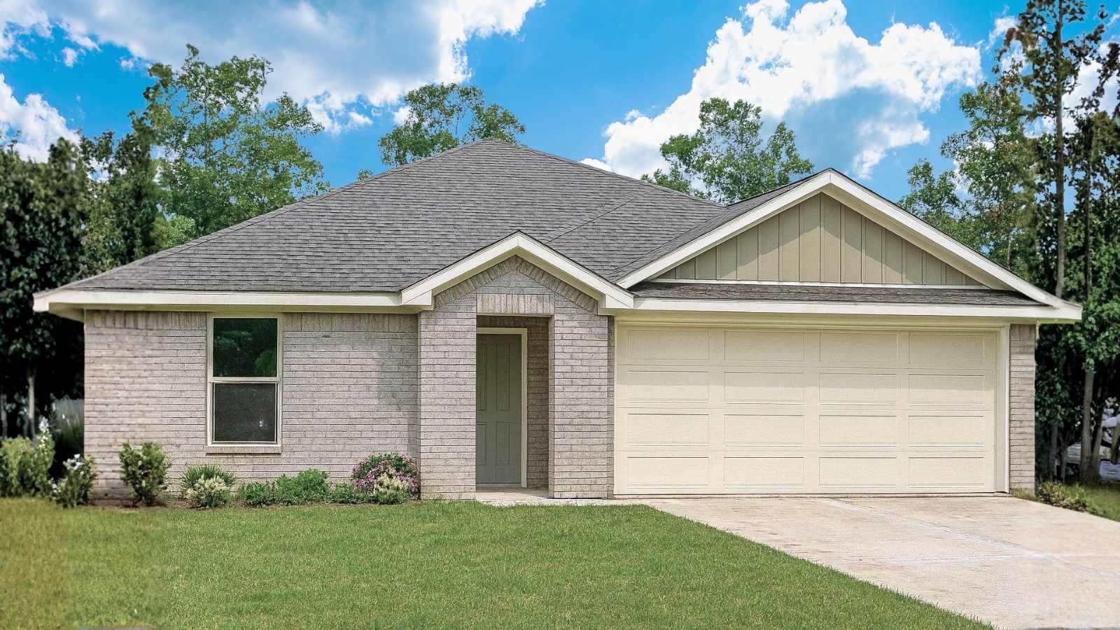 One story home with two car garage