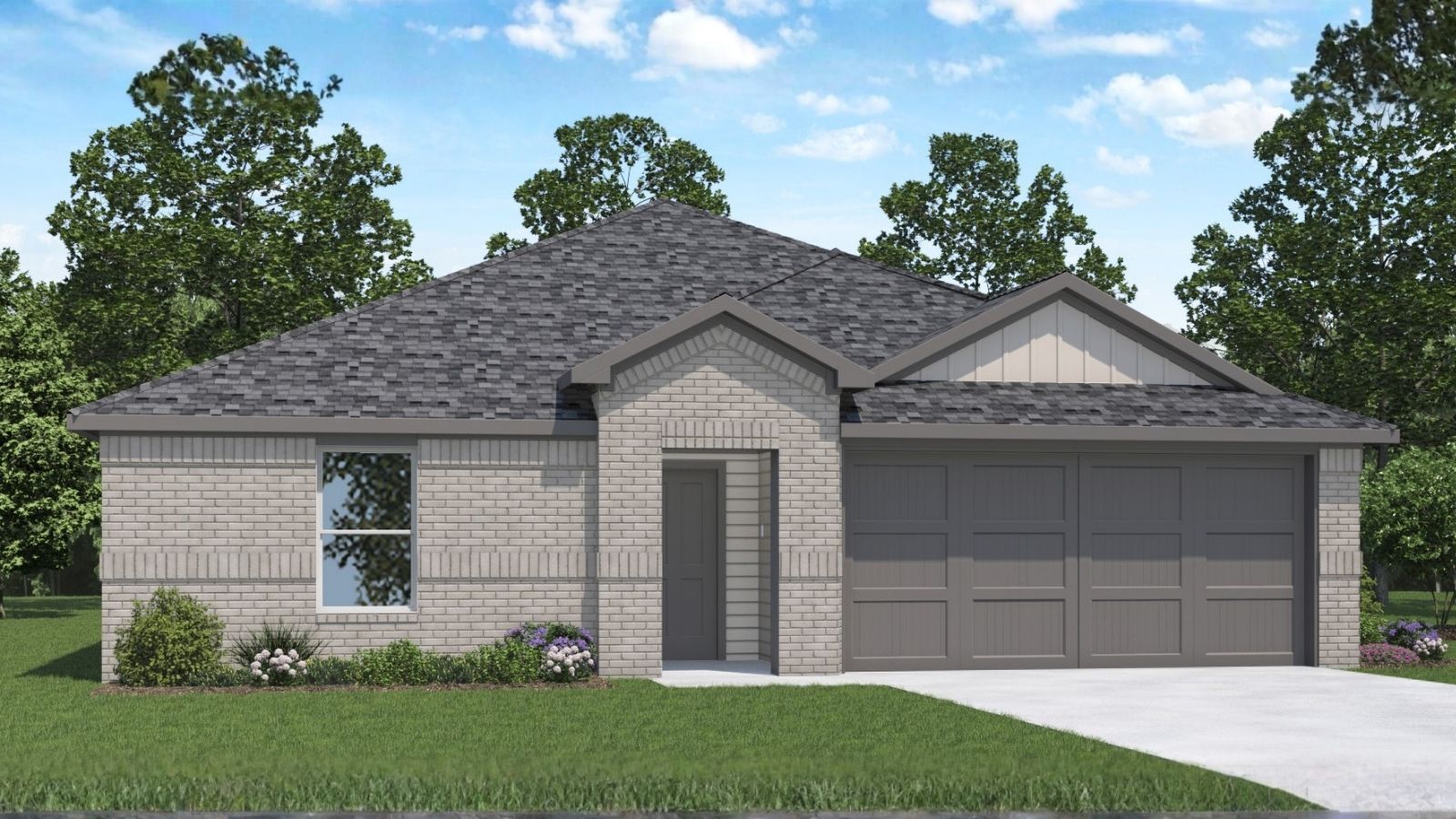 One story home with two car garage