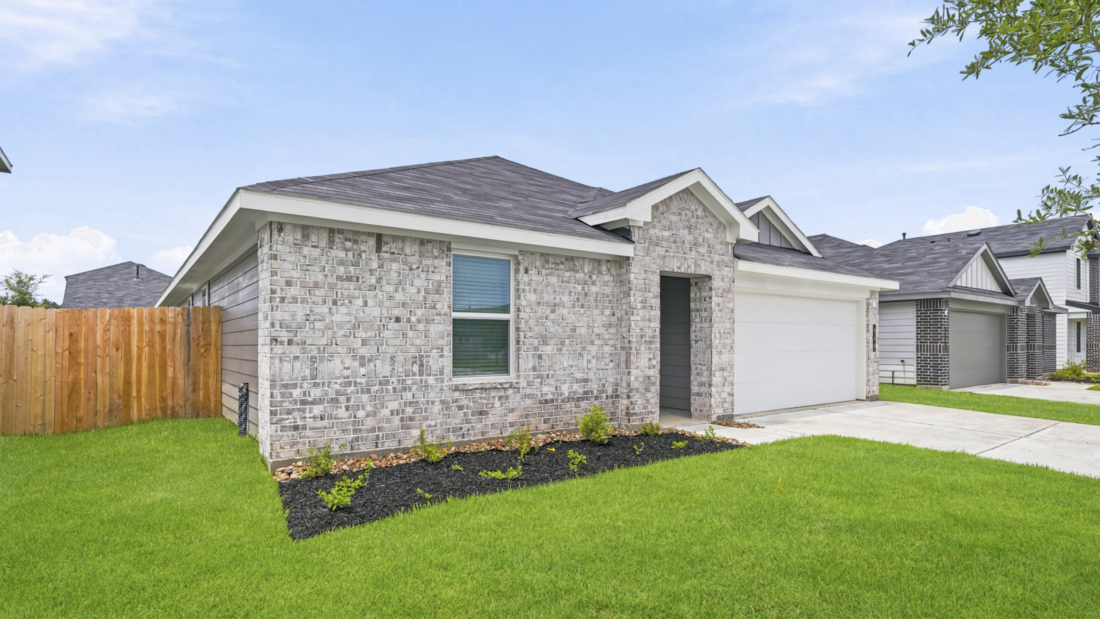 One story home with two car garage