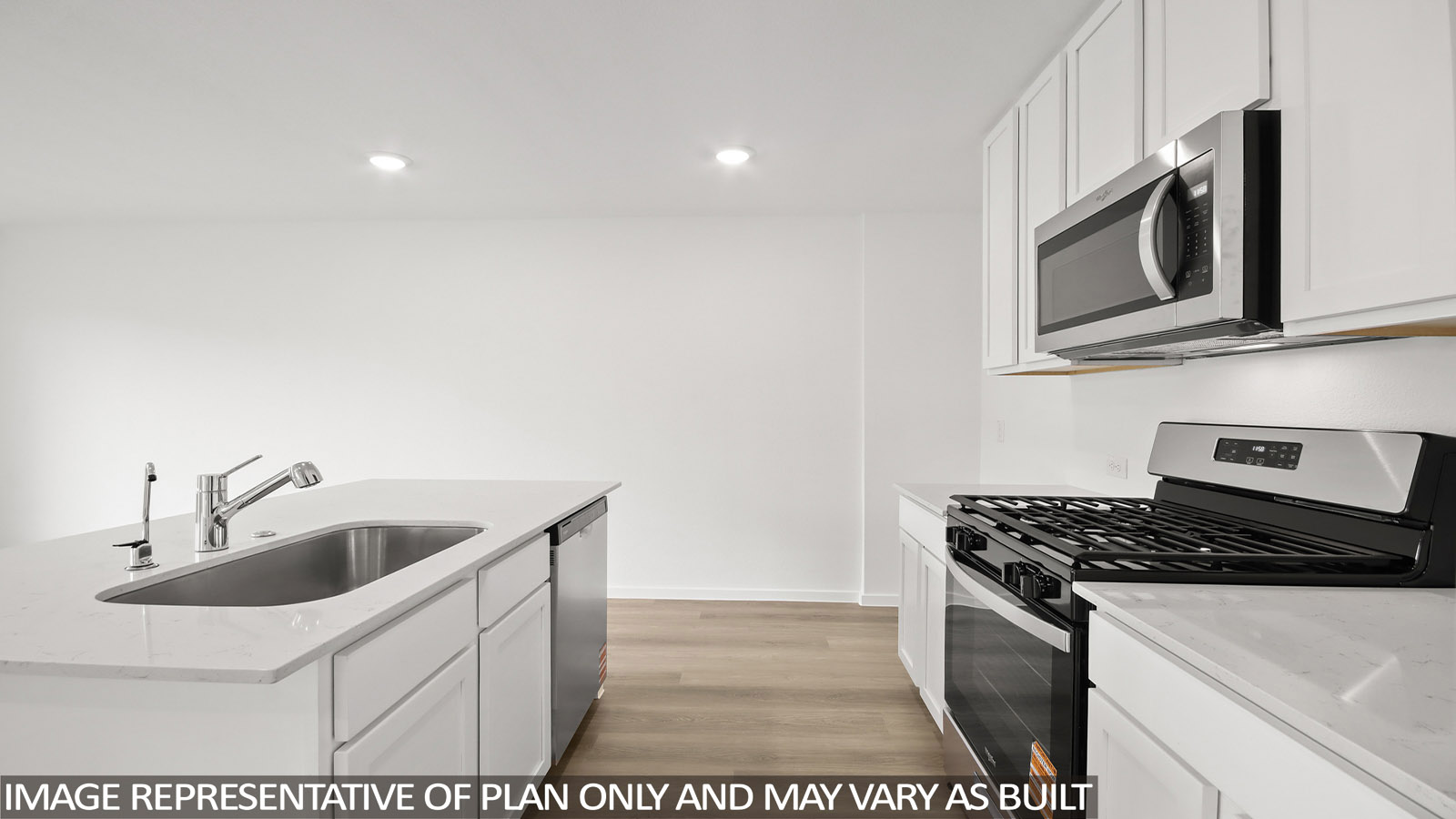 Open concept living, dining, and kitchen area