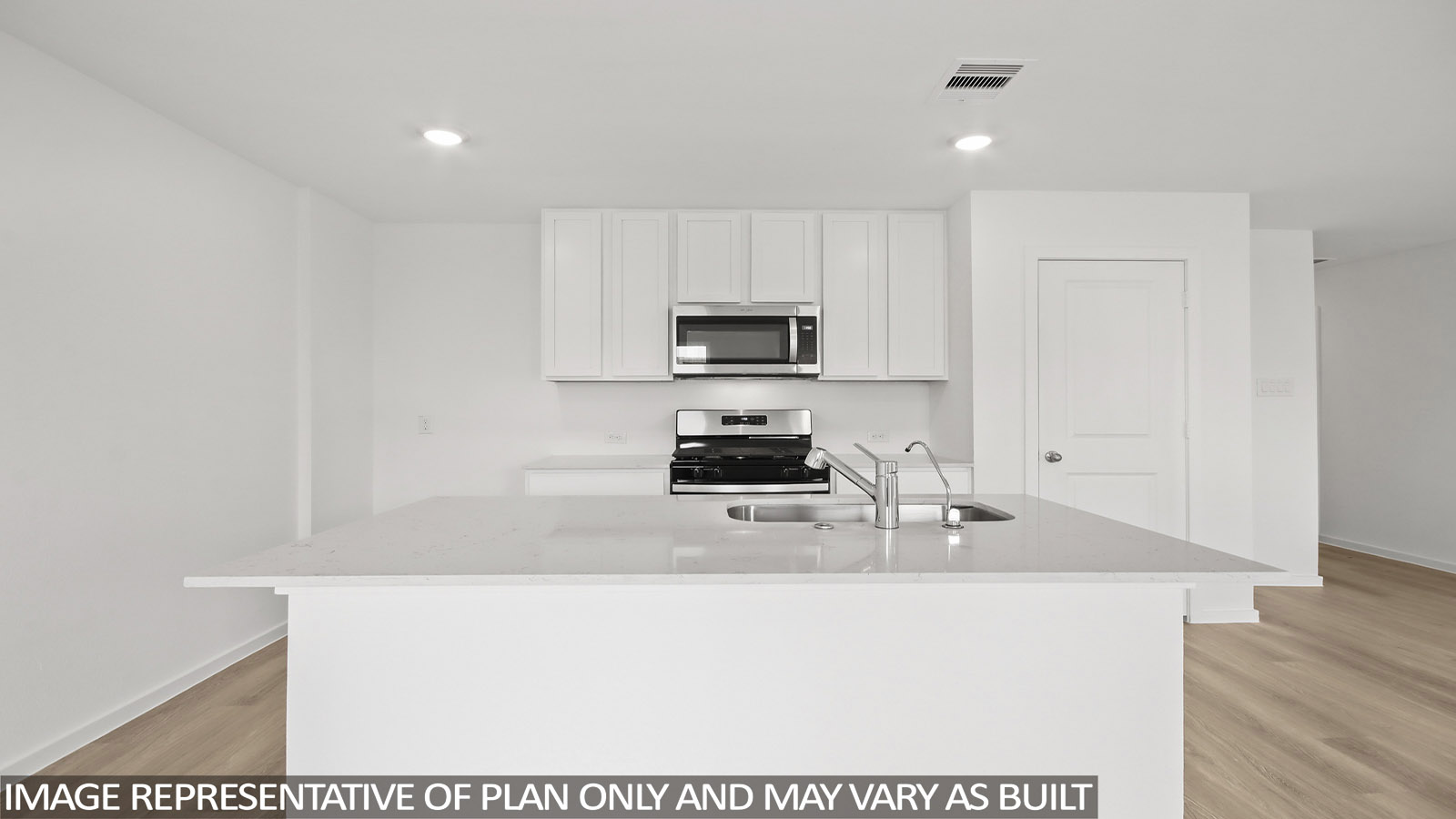 Open concept living, dining, and kitchen area