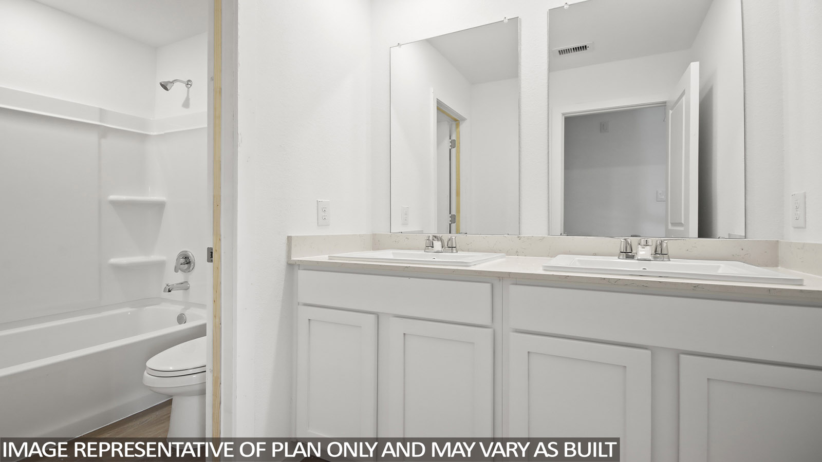 Secondary bathroom with double sinks