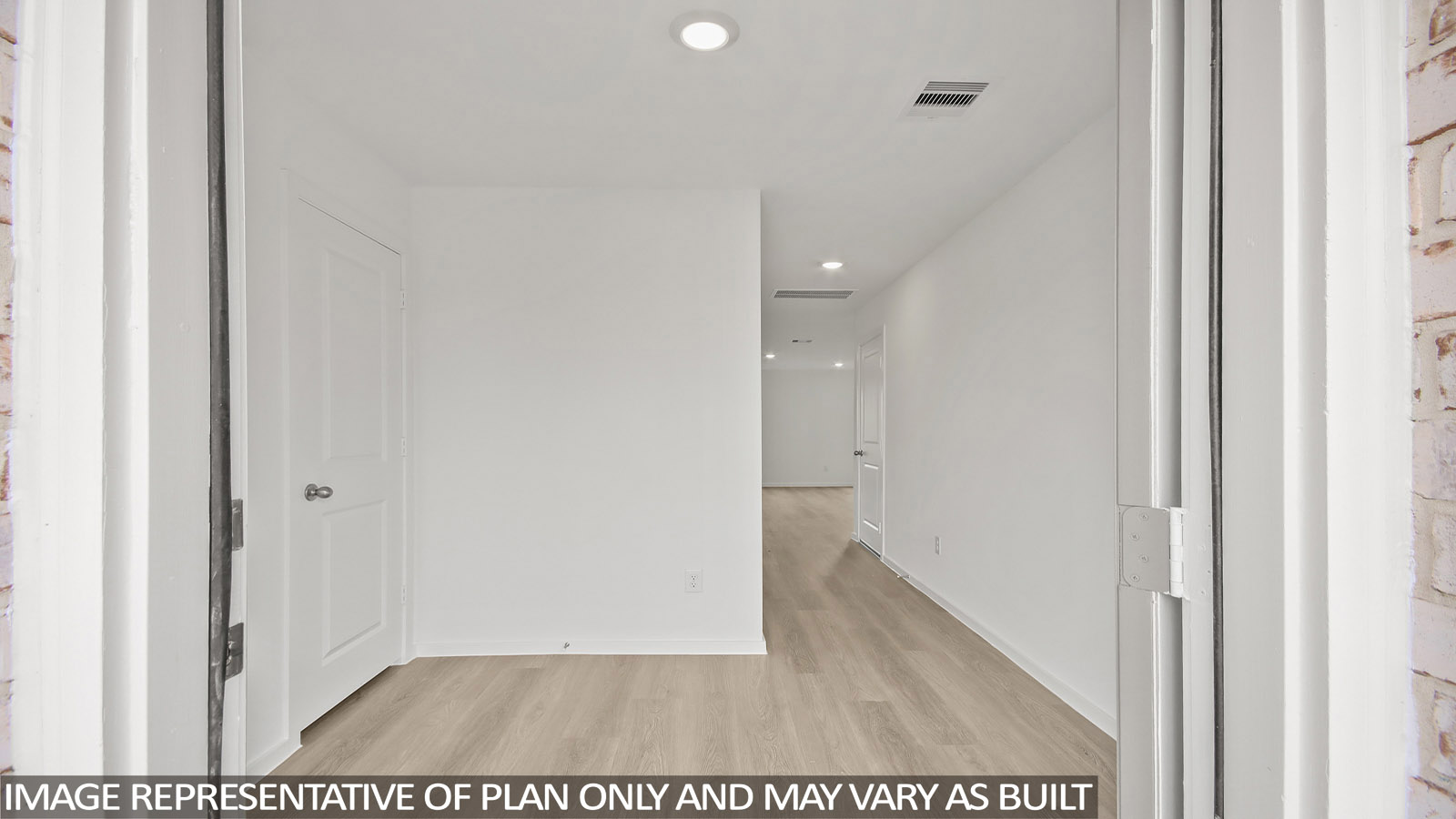 Entry hallway with vinyl flooring