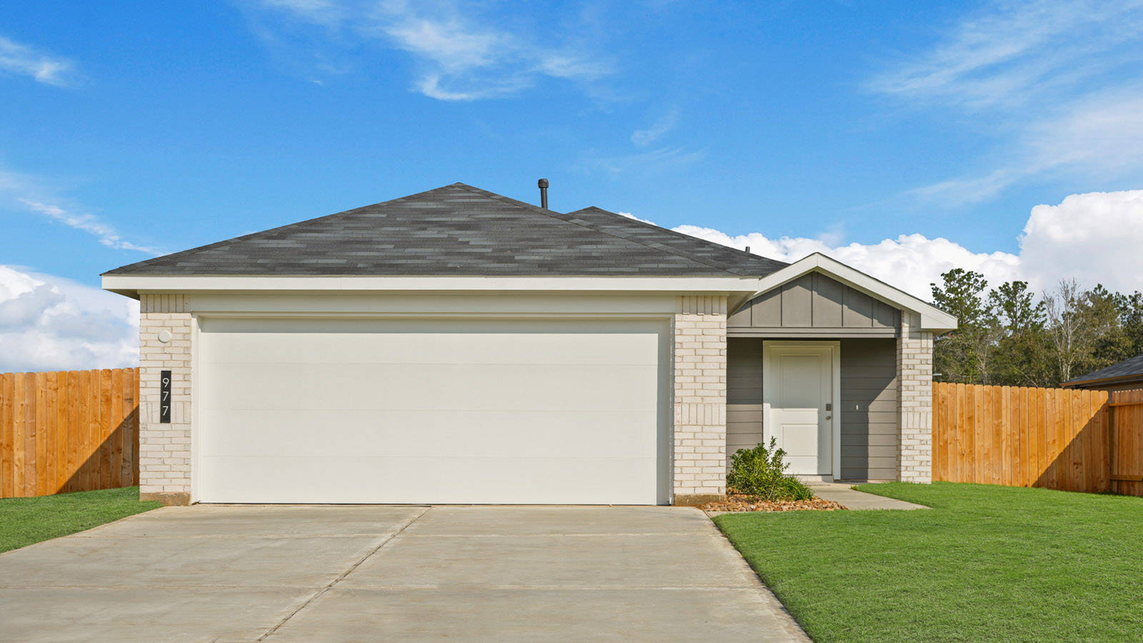 One story home with two car garage