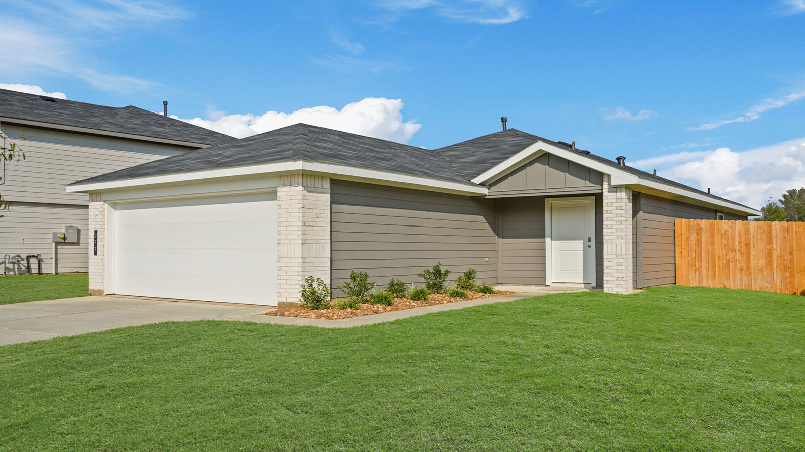One story home with two car garage