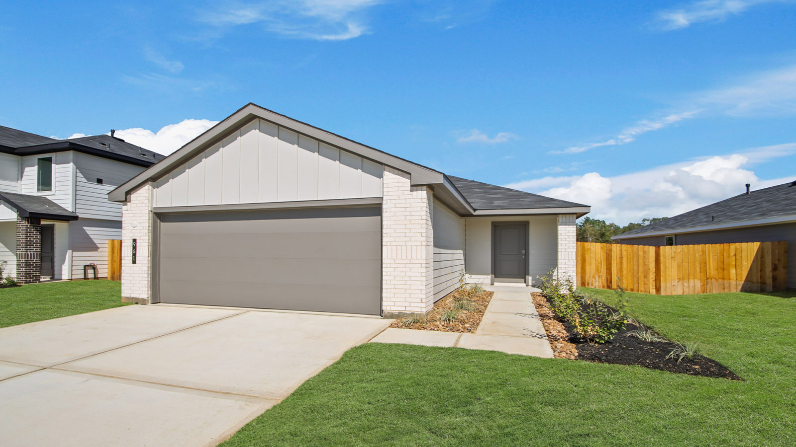 One story home with two car garage
