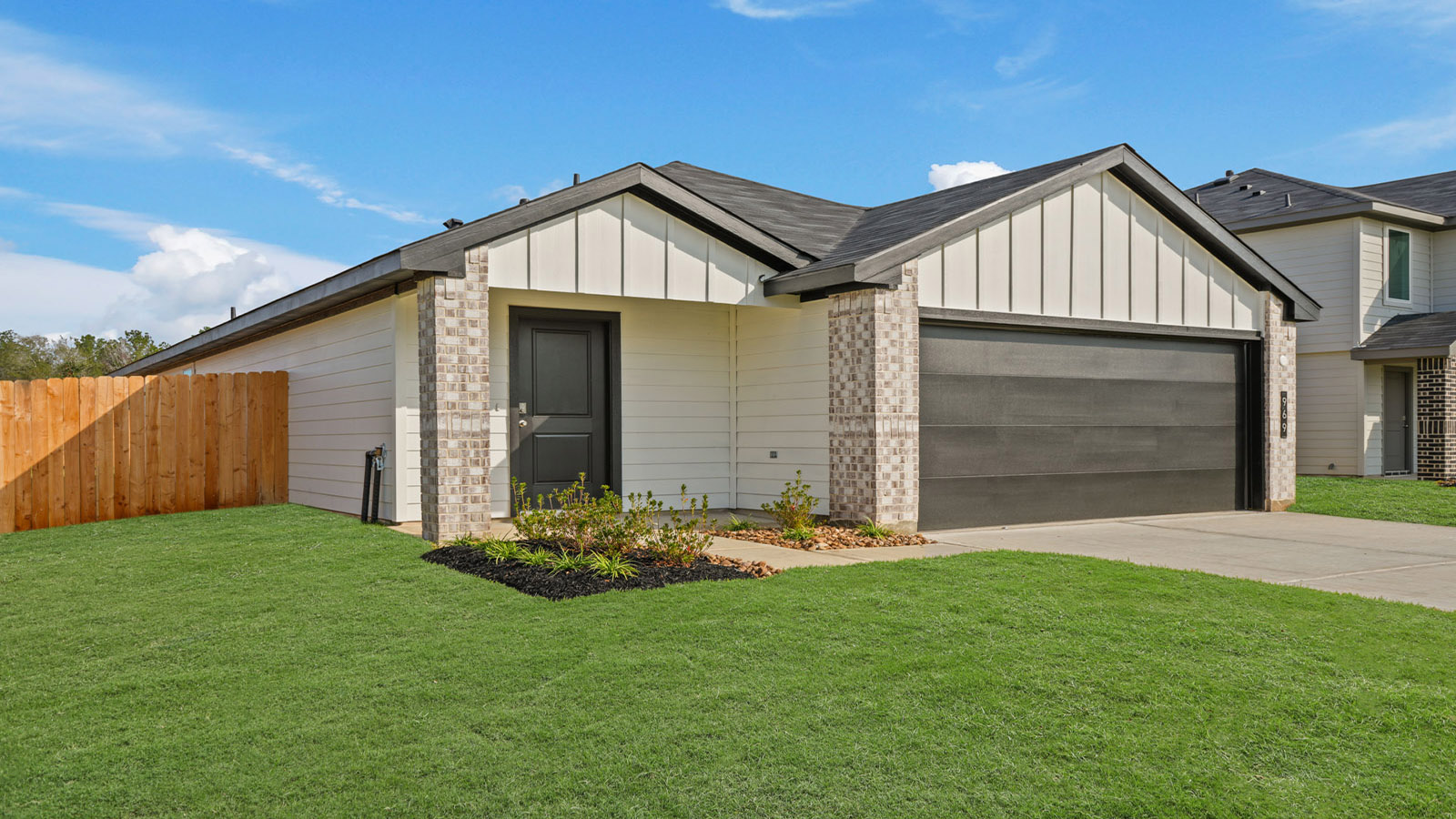 One story home with two car garage