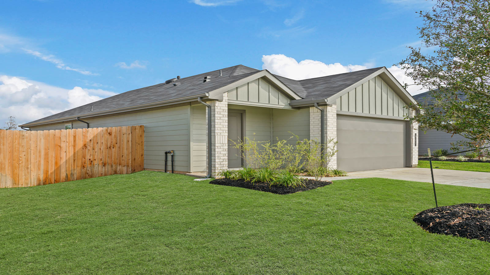 One story home with two car garage