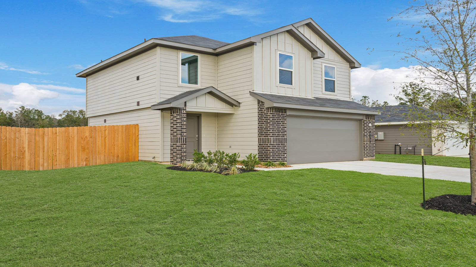 Two story home with two car garage