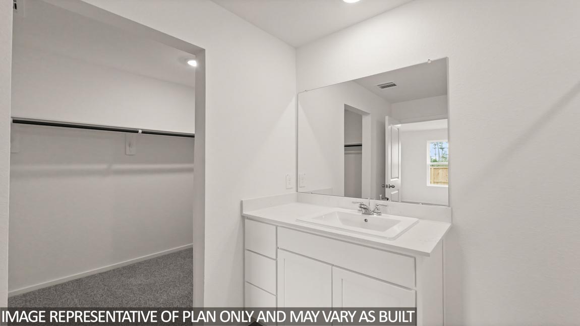 Primary bathroom with single sink