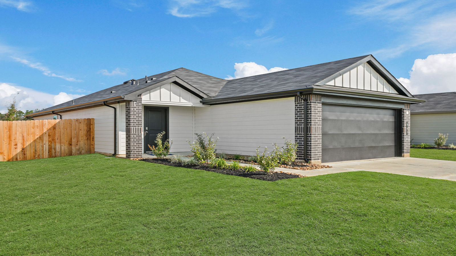 One story home with two car garage
