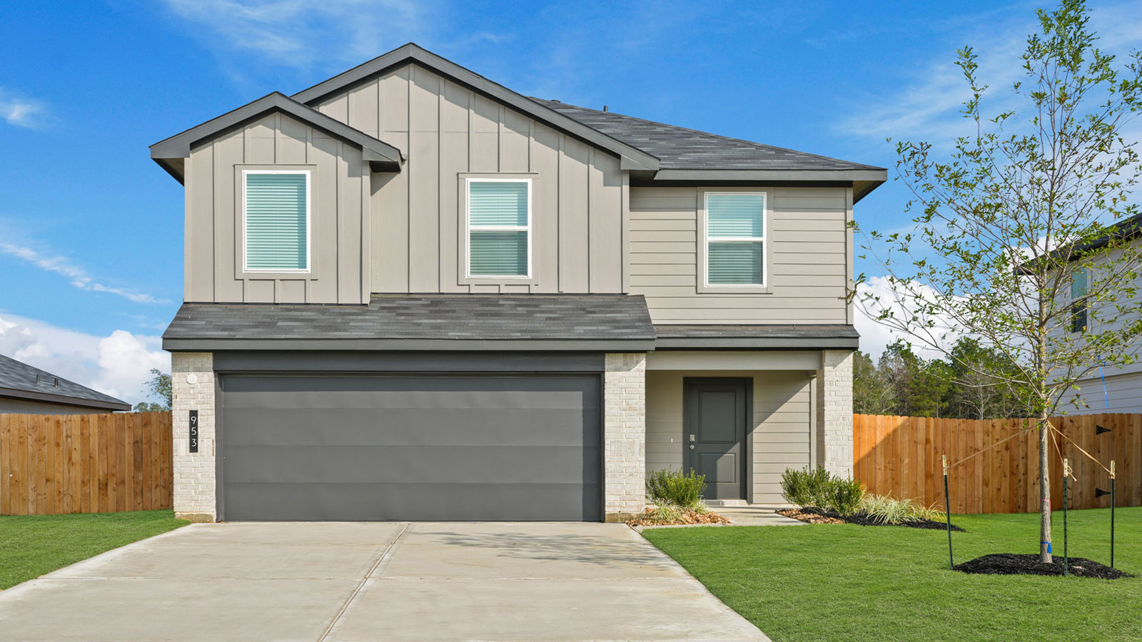 Two story home with two car garage