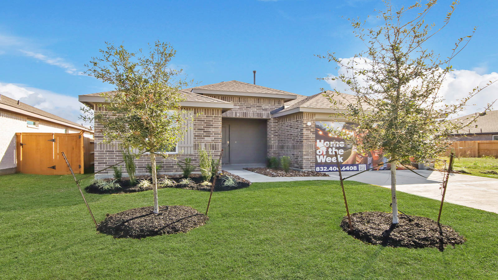 One story home with two car garage