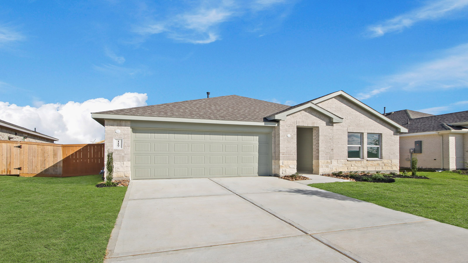 One story home with two car garage