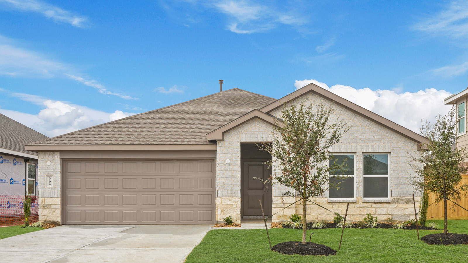 One story home with two car garage