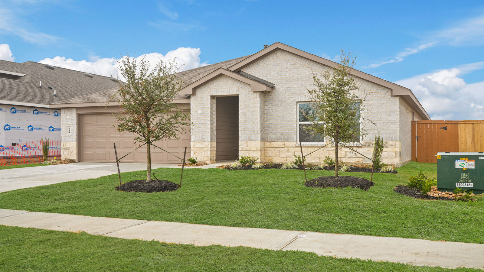 One story home with two car garage