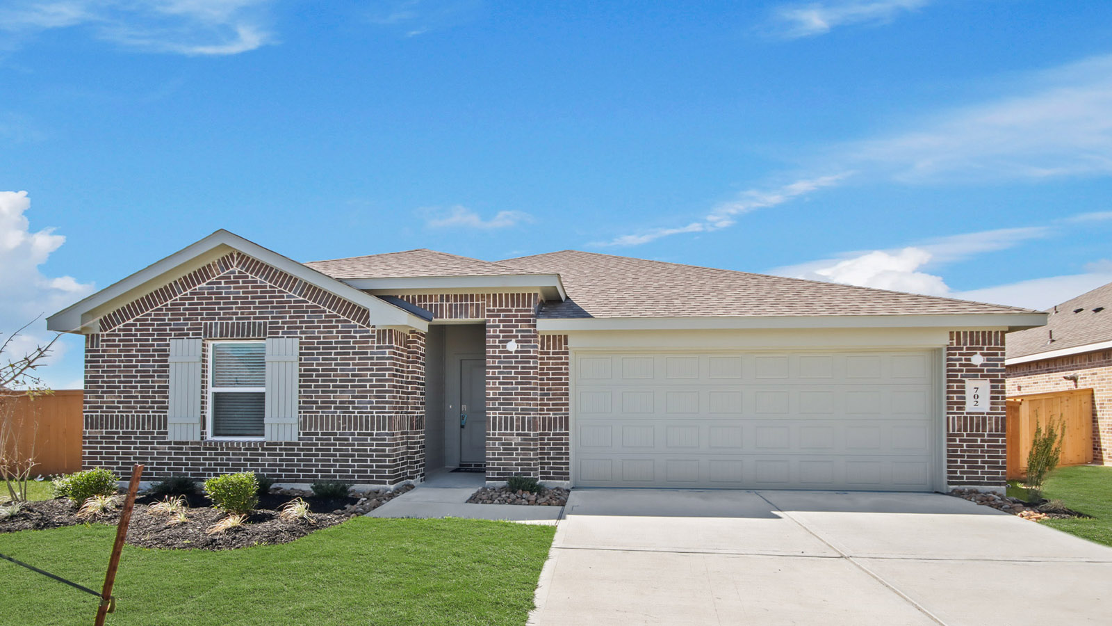 One story home with two car garage